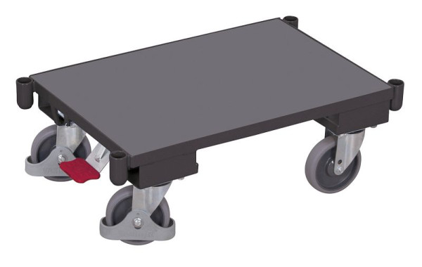 VARIOfit Euro-System-Roller mit Boden und Eckhülsen, Ladefläche: 610 x 415 mm, RAL 7016 anthrazitgrau, Ladehöhe: 235 mm, sw-410.062/AG