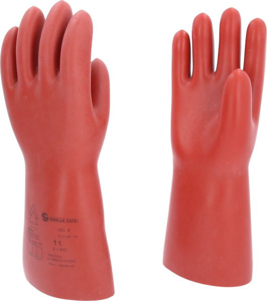 KS Tools Elektriker-Schutzhandschuh mit mechanischem Schutz, Größe 11, Klasse 3, rot, 117.0079