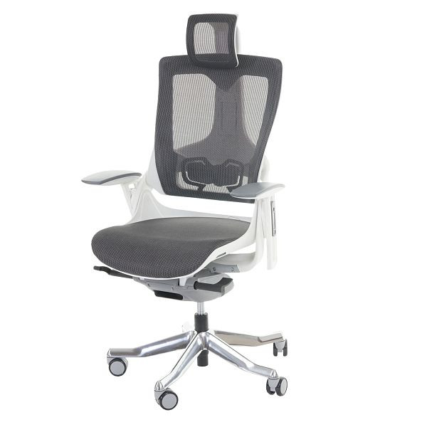Mendler Bürostuhl MERRYFAIR Wau 2, Schreibtischstuhl Drehstuhl, Polster/Netz, ergonomisch, schwarz-grau, 44383