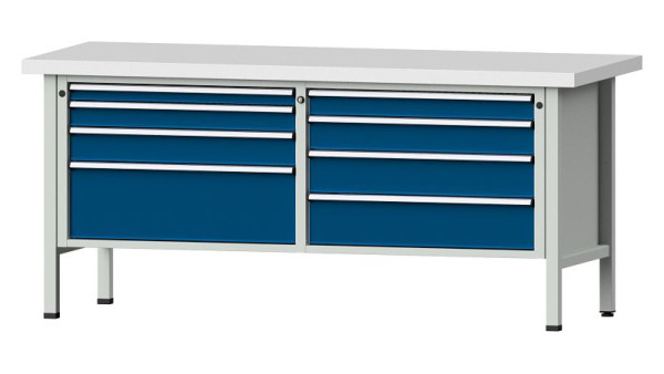 ANKE Werkbänke Kastenwerkbank, Modell 144 VX, 2000 x 800 x 900 mm, RAL 7035/5010, KSP 50 mm, 330.167