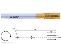 BAER HSSE-TiN Maschinengewindebohrer Form C - M 27 x 3,0 - DIN 376 Hohe Standzeit, 110504023