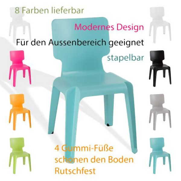 Metra Stapelstuhl, Kunststoff Stuhl Stapelbar Wait robust, orange, 13007