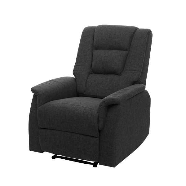 Mendler Fernsehsessel HWC-F23, Relaxsessel Liege Sessel, Stoff/Textil 102x79x96cm, grau ohne Massage- und Wärmefunktion, 69455+69456