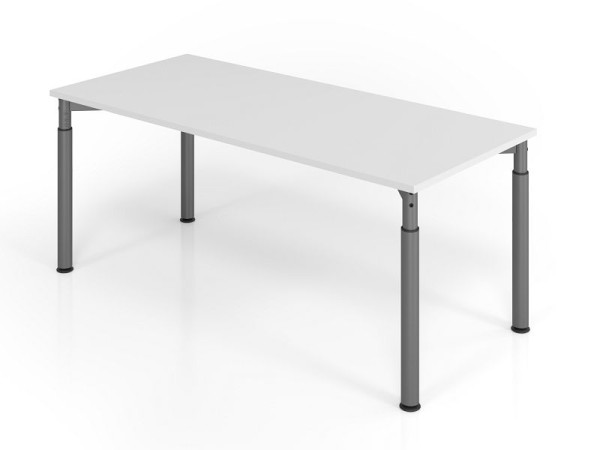 Hammerbacher Schreibtisch YS19, 180 x 80 cm, Platte: Grau, 25 mm dick, ABS-Dickkante, Rechteckform, Graphit, VYS19/5/G