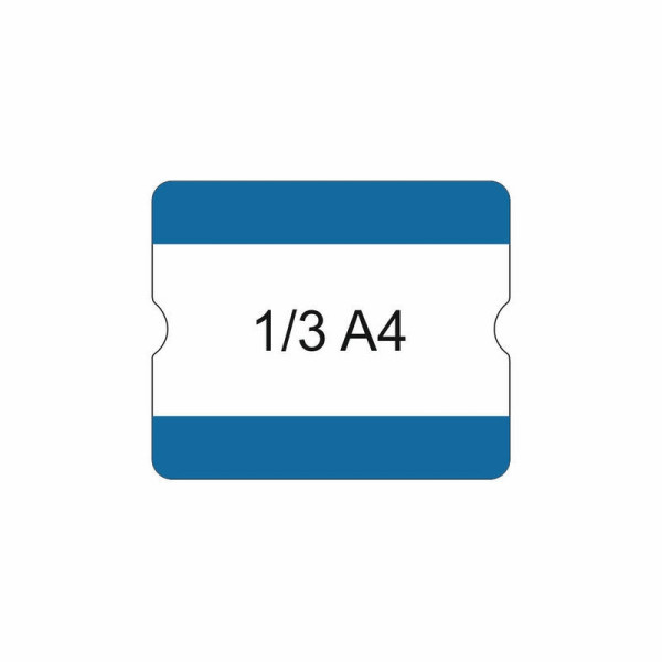 Eichner Bodenbeschriftungstasche 1/3 A4 offen, selbstklebend für innen, austauschbare Beschriftung, 216x180 mm, blau, VE: 10 Stück, 9225-20530-010