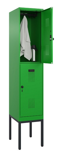 C+P Doppelstock-Spind Evolo PLUS, Gestell, 2 Fächer, 2120x400x500mm, 6037/6037, Drehriegel, 0493307-12 S10026