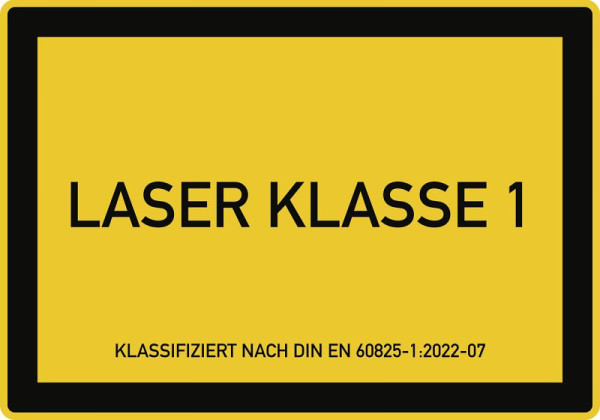 Moedel LASER KLASSE 1 DIN 60825-1, Textschild, Folie, 200x140 mm, 59703