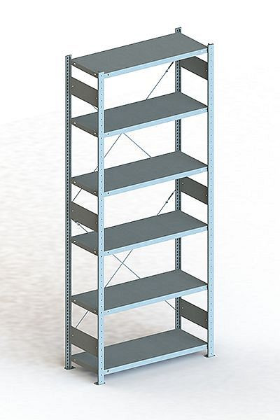 Meta S3 Steckregal CLIP 150 GR 2500x1000x400 mm, verzinkt, Bodenanzahl: 6, 20095028