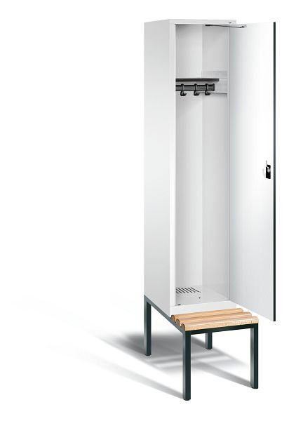 C+P Garderobenschrank Evolo, H2090xB420xT815mm, Farbe: Verkehrsweiß / Dekor Weiß, 48050-12 S10163