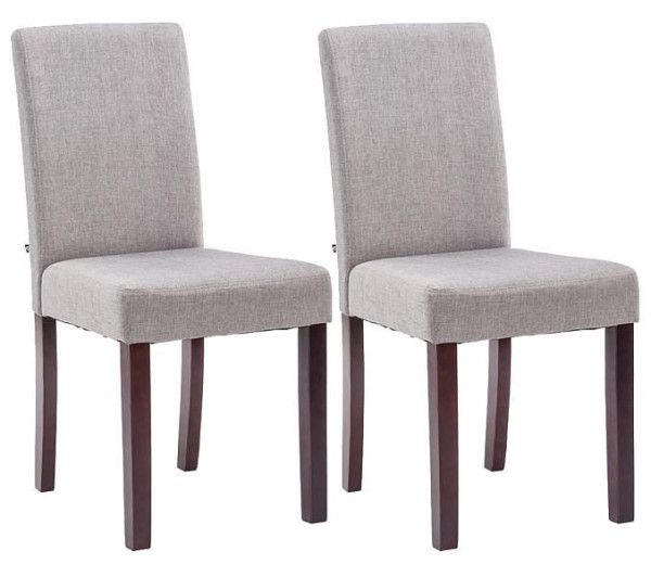 CLP 2er Set Esszimmerstuhl Ina Stoff cappuccino, hellgrau, 182257555
