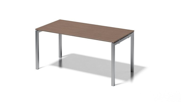 Bisley Cito Schreibtisch, 730 mm höhenfixes U-Gestell, H 19 x B 1600 x T 800 mm, nußbaum/silber, DUF1608WN355