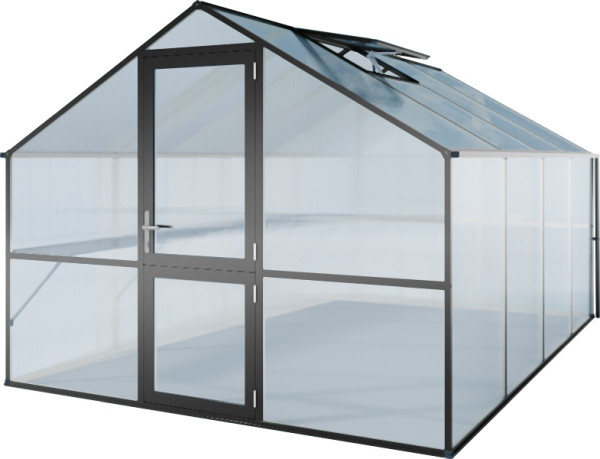 KGT Gewächshaus Orchidee IV, anthrazit-grau, 4.29 x 2.97 x 2.33 m, 12400003