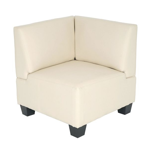 Mendler Modular Eckteil Lyon, Kunstleder, creme, 21700+21717