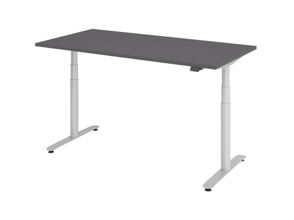 Hammerbacher Sitz-Steh-Schreibtisch elektrisch 160x80cm Graphit/Silber, VXDLR16/G/S