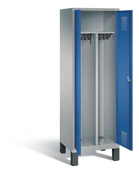 C+P Schwarz-Weiss-Spind Evolo, H1850xB610xT500mm, Farbe: Weißaluminium / Enzianblau, 48012-20 S10237