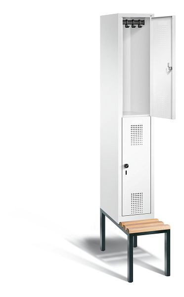 C+P Spind doppelstöckig Evolo, H2090xB320xT815mm, Farbe: Verkehrsweiß, 48350-10 S10087