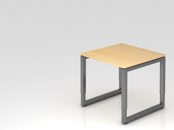 Hammerbacher Schreibtisch O-Fuß eckig 80x80cm Ahorn/Graphit, Rechteckform mit schwebender Tischplatte, VRS08/3/G