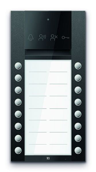 TCS Türkontrollsystem PES PRO Audio Außenstation 16T 2 Spalten AP RAL7016 anthrazitgrau, ASA120216-0017