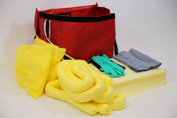 Schoeller Chemikalien-Notfallset, gelb, PVC-Tasche mit Schulterriemen, Aufnahme 75 Liter, KCD1