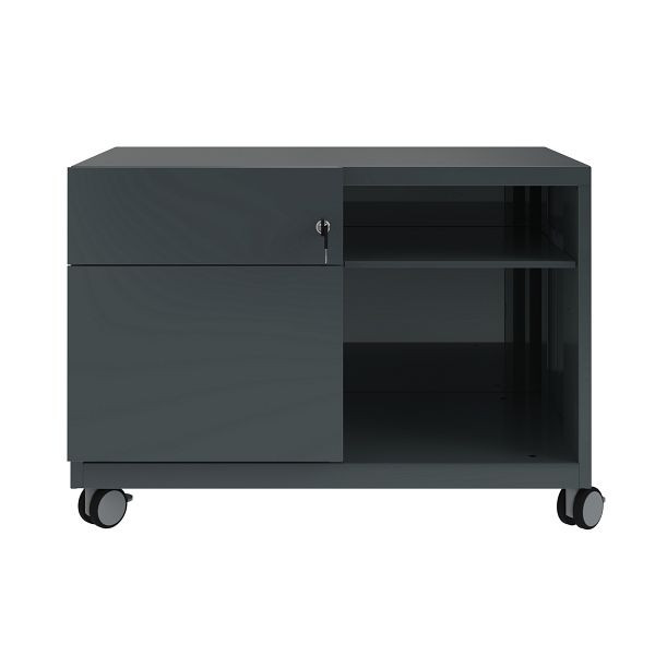 Bisley Rollcontainer Note Caddy Schubladen links, B 800 mm, anthrazitgrau, CADM08LH634