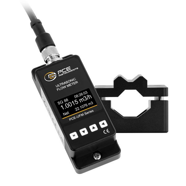 PCE Instruments Durchflussmesser zum Festeinbau, Messbereich 0,1 bis 5 m/s, für kleine Rohre DN15, PCE-UFM 15