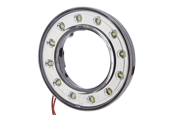 HELLA Positionsleuchte, LED, 24V, Einbau/Schraubanschluss, Lichtscheibenfarbe: glasklar, Kabel: 160mm, Stecker: offene Kabelenden, 2PF 008 405-051