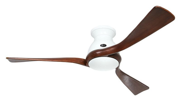 CasaFan Deckenventilator Eco Regento Lack weiß-Massivholz Nussbaum gebeizt, 314052