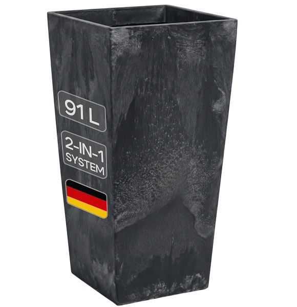 DEUBA Blumentopf Betonoptik Anthrazit 91L, 108516, 5905197266442