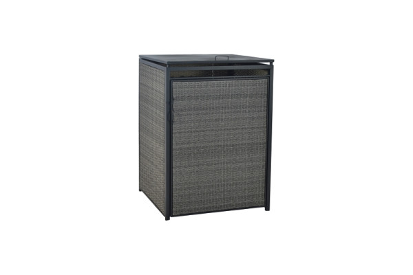 Merxx Mülltonnenabdeckung Basis, groß, Aluminium mit Kunststoffgeflecht, 29138-209