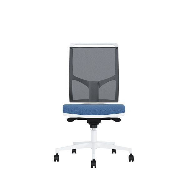 Bisley Bürodrehstuhl Zed, Weißes Kunststoff, Ohne Armlehnen, Fußkreuz aus Kunststoff, NE0378 hellblau, ZEDKSWNE0378