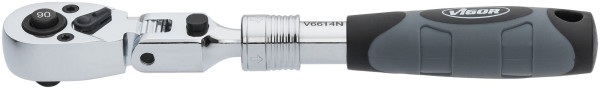 VIGOR Teleskop Gelenk-Umschaltknarre, 1/4 Zoll (6,3 mm) Vierkant, 225 mm, V6614N