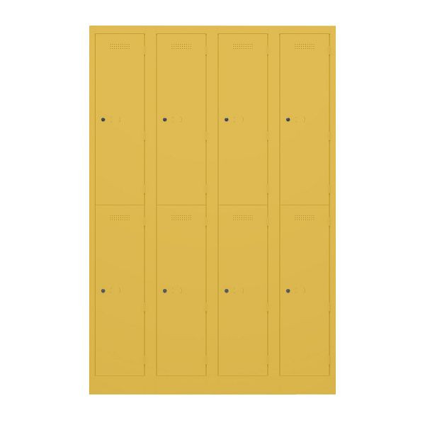Bisley Garderobenschrank Primary Locker, 4 Abteile, je 2 Fächer, 642 sunflower, PL3050Q2642