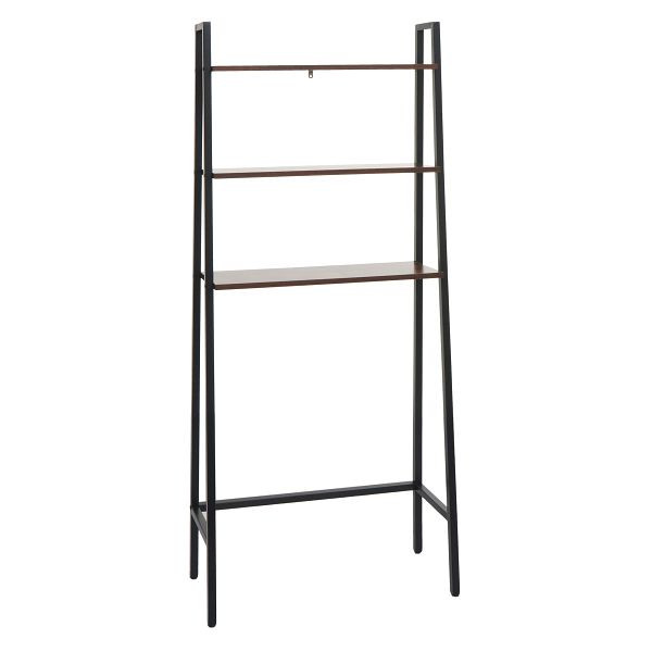 Mendler Standregal HWC-K82, Badregal Waschmaschinen-Regal Leiterregal, Industrial Metall Holz 155x64x25cm, braun, 98696