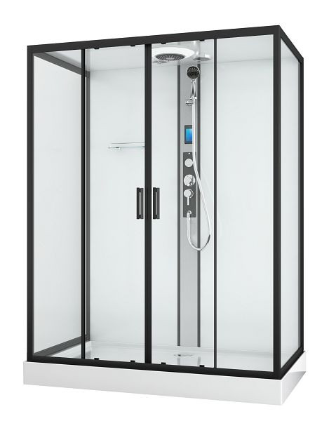 Sanotechnik Komplettduschkabine NEW YORK 90x160x215cm, Quickline, schwarz (Bausatz), CL23B