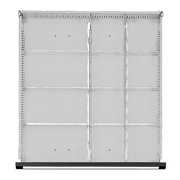 ANKE Werkbänke Schubladeneinteilungssatz; für Schublade 500 x 540 mm (BxT); für Fronthöhe 90 - 150 mm; 1/2-1/4 Teilung, 901.913