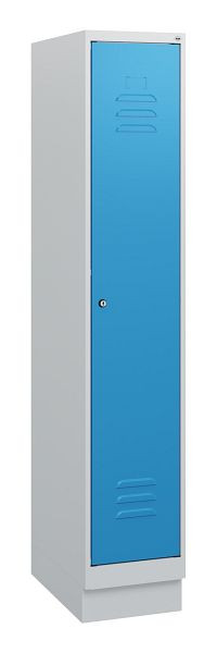 C+P Umkleidespind Classic PLUS, Sockel, 1630x300x500mm, 7035/5012, Zylinderschloss, 0800205-10 S10019