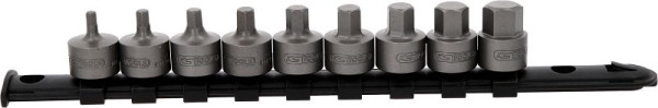 KS Tools 3/8" Bit-Stecknuss-Satz Innensechskant, kurz, 9-tlg, 4-14mm, 917.4000