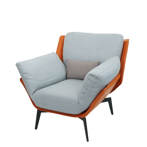 Mendler Sessel HWC-L82, Lounge-Sessel Cocktailsessel Polstersessel Relaxsessel, Kunstleder Stoff/Textil Metall, terrakotta, 101739