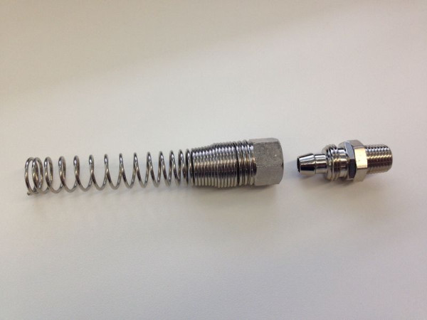 ELMAG Drehbarer Anschluß für PU-Schlauch, AG 1/4' / S 6, 5x10 mit Knickschutzfeder, 42491