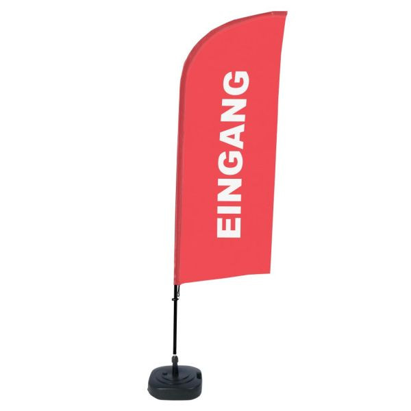 Showdown Displays Beachflag Alu Wind Komplett-Set Eingang Rot Deutsch, BFAW310-WT21-I127