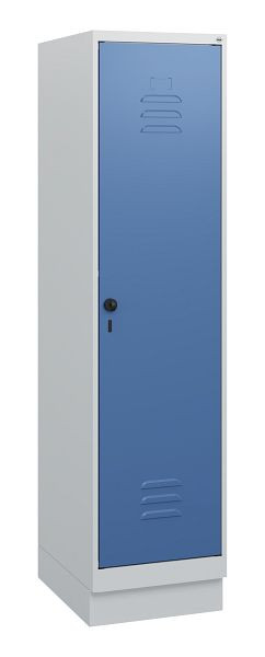 C+P Umkleidespind Classic PLUS, Sockel, 1630x400x500mm, 7035/5023, Drehriegel, 0800205-12 S10005