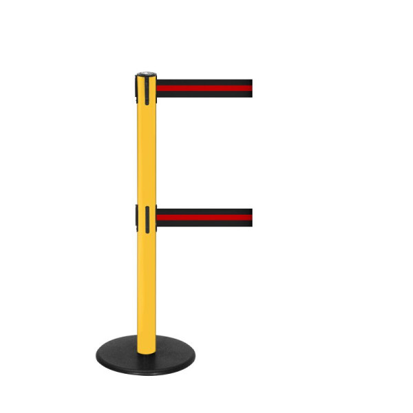 Stein HGS Personenleitsystem -P-Line Duo-, gelb, schwarz/rot/schwarz waagerecht (gestreift), mit magnetischem Gurtendstück, Gurtlänge: 2 x 4 m, 14153-0904