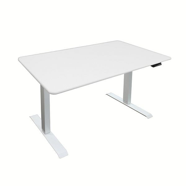 HOME DELUXE Höhenverstellbarer Schreibtisch elektrisch LUMINA - 160 x 80 cm Weiß mit weißem Gestell, 51038