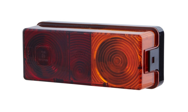 HELLA Heckleuchte, Glühlampe, 12/24V, Anbau/geschraubt, Lichtscheibenfarbe: rot/gelb, Stecker: Flachstecker, links/rechts, 2SD 998 531-067