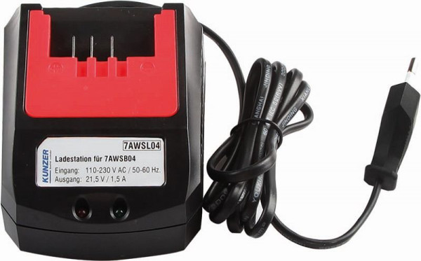 Kunzer Ladestation 4A zu Akku-Winkelschleifer 7AWS125, 7AWSL04