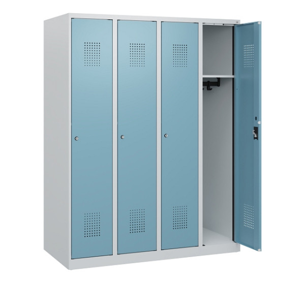 C+P Spind Evolo PLUS, 4 Abteile, 1530x1200x500mm, 7035/0010, Zylinderschloss, 0490005-40 S10035