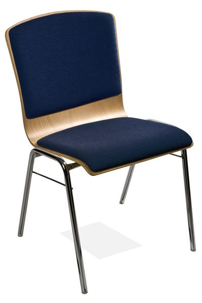 Kaiser-Sitzmöbel Stapelstuhl KS23FG-N3SRP2, Form: N3, Gestell: Rundrohr, Sitz- und Rückenpolsterung, Filzgleiter für Holzböden, VE: 6 Stück, KS23FG-N3SRP2