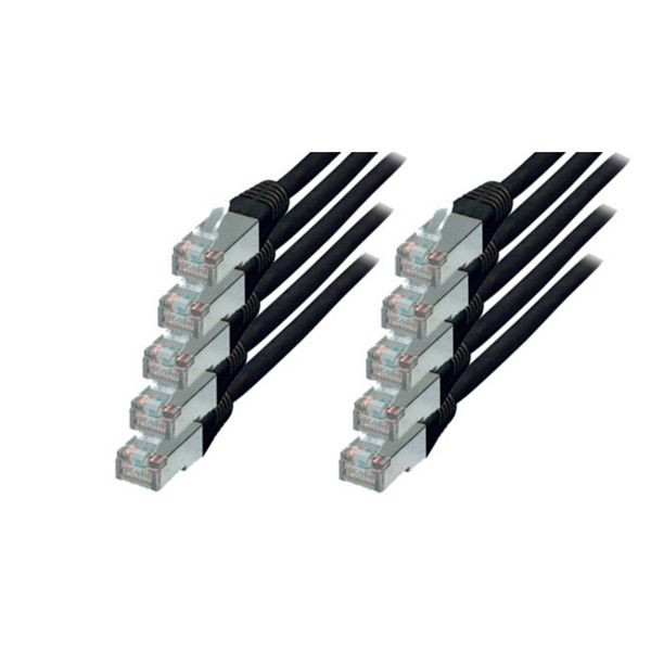 S-Conn Patchkabel, cat 6, S/FTP, PIMF, Halogenfrei, VE: 5 Stück, schwarz, 1,0m, 75711-HS-SET5