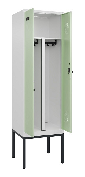 C+P PSA Doppel-Spind Evolo PLUS, Gestell, 2 Abteile, 2120x600x500mm, 9016/6019, Drehriegel, 0490327-20P S10019