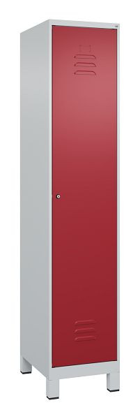 C+P Umkleidespind Classic PLUS mit Mitteltrennwand, Füße, 1950x400x500mm, 7035/3003, Zylinderschloss, 080010-12F S10019